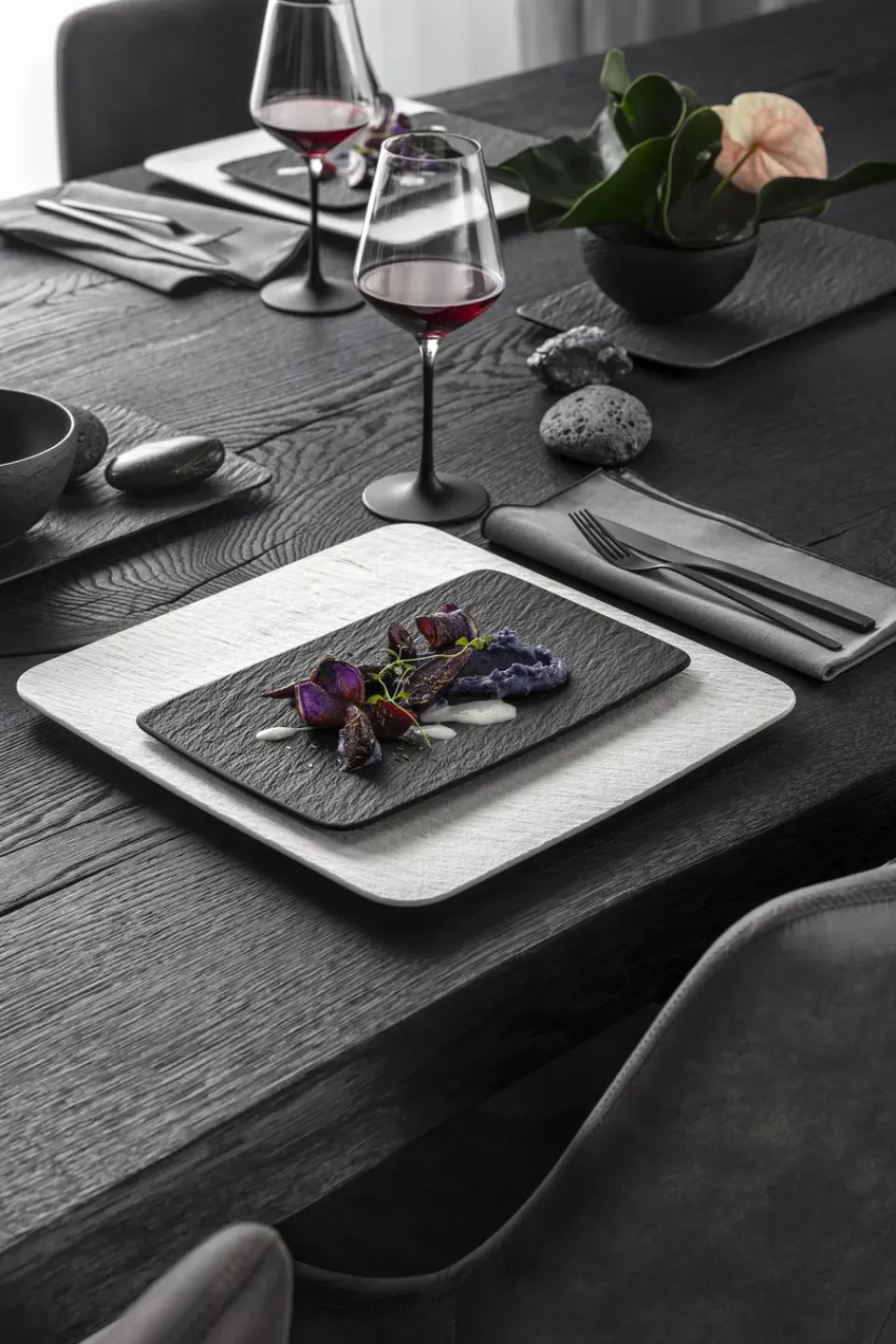 Discount Villeroy & Boch Manufacture Rock plate 17x28 cm, Black