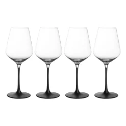 Wine Glasses^Villeroy & Boch Manufacture Rock white wine glass 38 cl 4-pack, Clear-black BlackTransparent