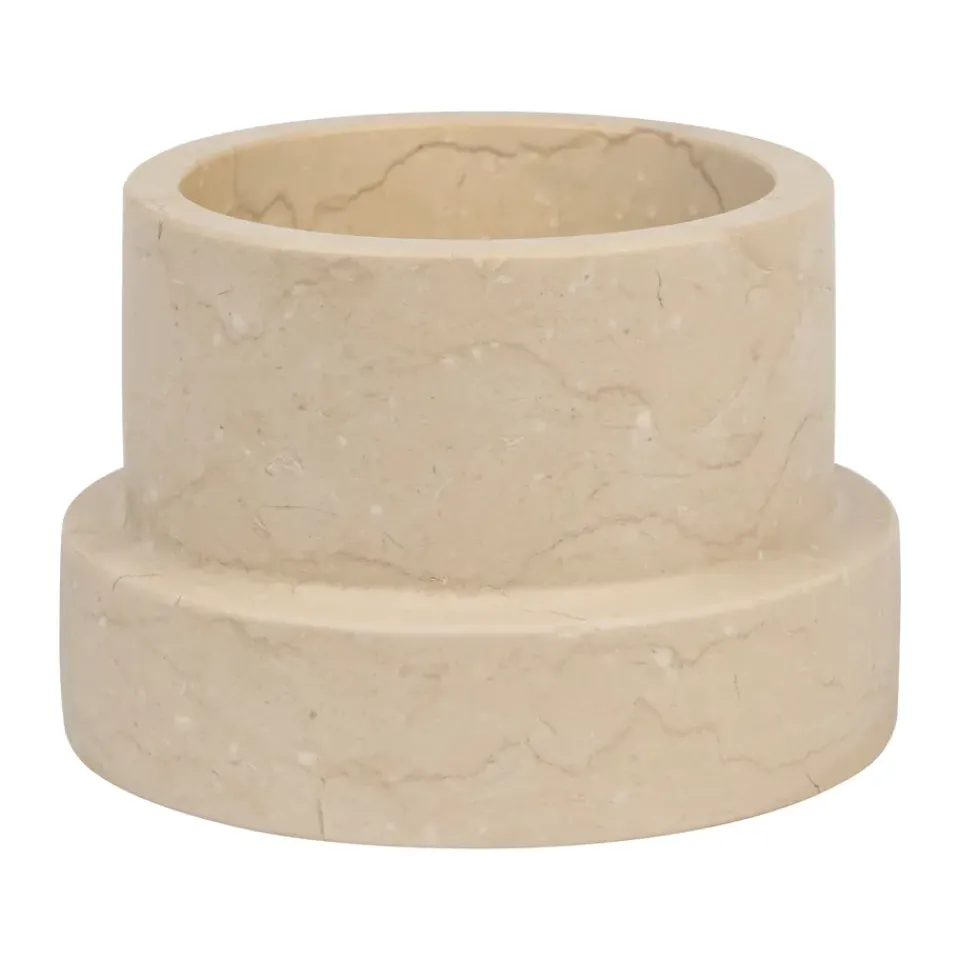Candle Holders^Mette Ditmer Marble candle holder for block candle 6.5 cm, Sand Beige