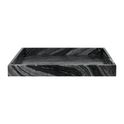 Decorative Accessories|Decorative Trays^Mette Ditmer Marble decoration tray large 30x40 cm, Black-grey BlackGrey