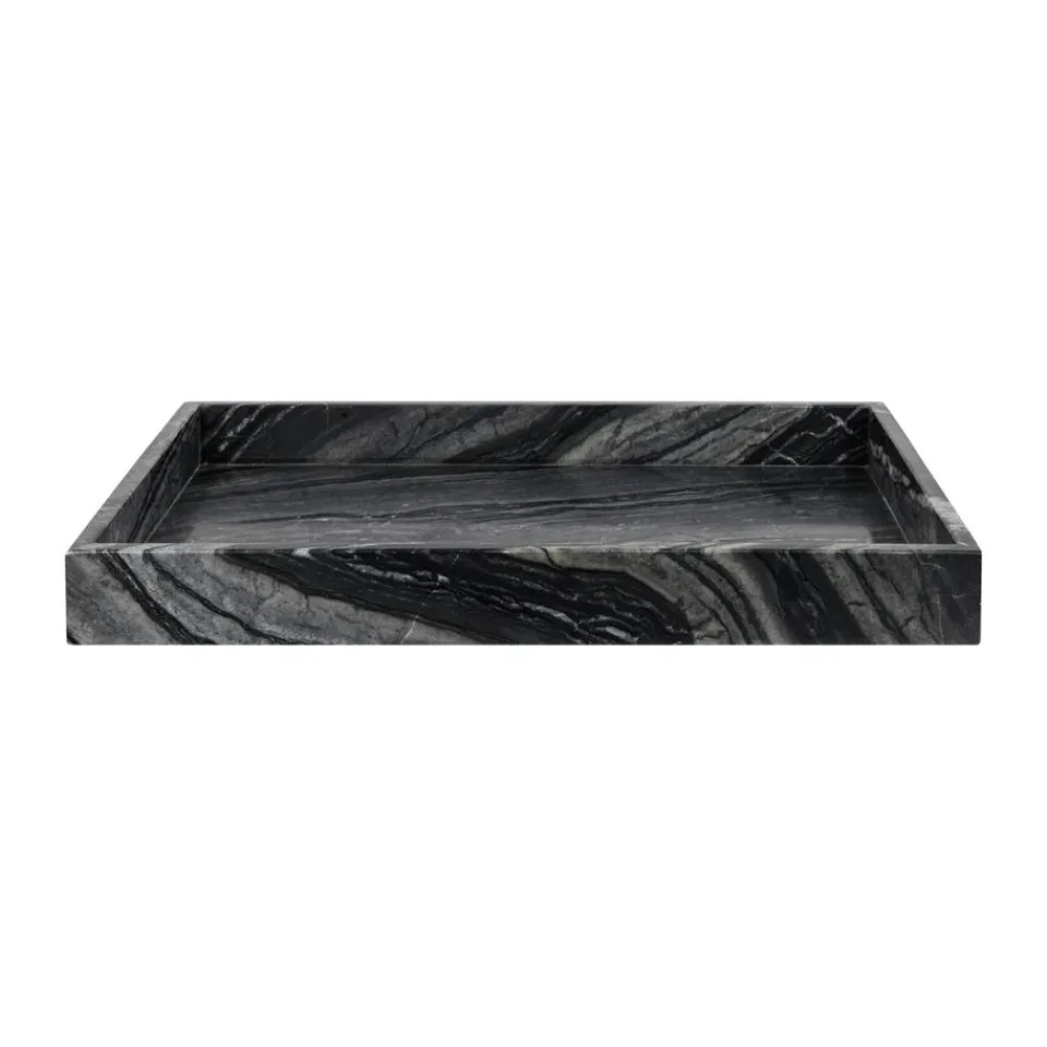 Decorative Accessories|Decorative Trays^Mette Ditmer Marble decoration tray large 30x40 cm, Black-grey BlackGrey