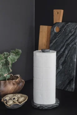 Kitchen Towel Holders^Mette Ditmer Marble paper towel holder, Black-grey BlackGrey