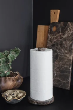 Kitchen Towel Holders^Mette Ditmer Marble paper towel holder, Brown