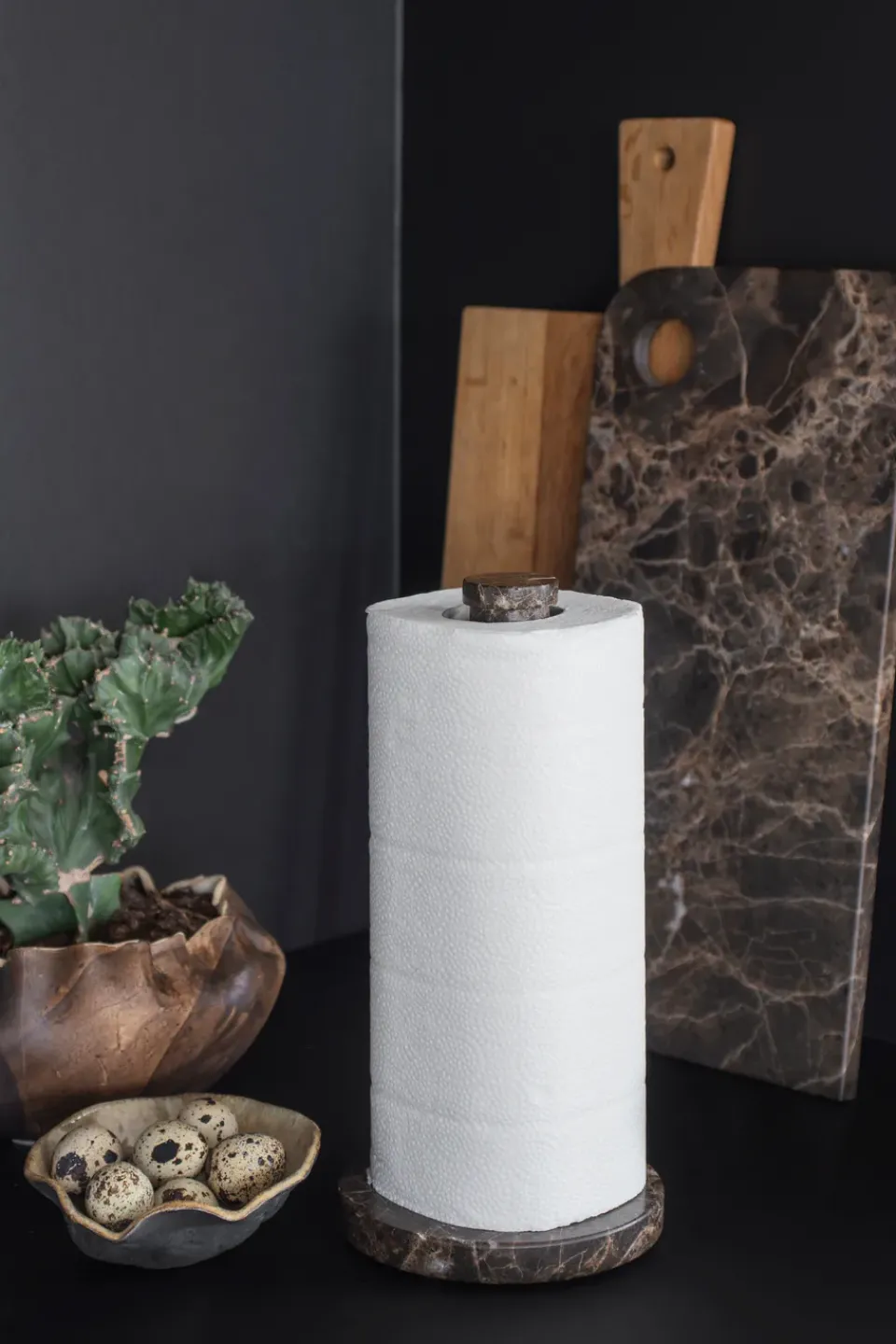 Kitchen Towel Holders^Mette Ditmer Marble paper towel holder, Brown