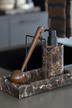 Other Washing & Cleaning Accessories^Mette Ditmer Marble sink organiser 12x23.5 cm, Brown