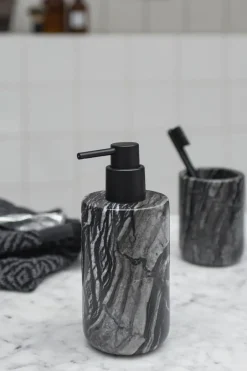 Soap Dispensers & Dishes^Mette Ditmer Marble soap dispenser 17.5 cm, Black-Grey BlackGrey