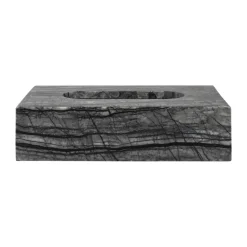 Storage Baskets^Mette Ditmer Marble tissue box 14x25.5 cm, Black-Grey BlackGrey