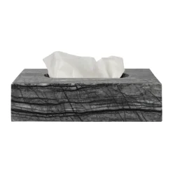 Storage Baskets^Mette Ditmer Marble tissue box 14x25.5 cm, Black-Grey BlackGrey