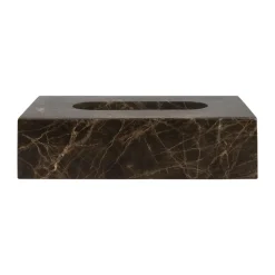 Storage Baskets^Mette Ditmer Marble tissue box 14x25.5 cm, Brown