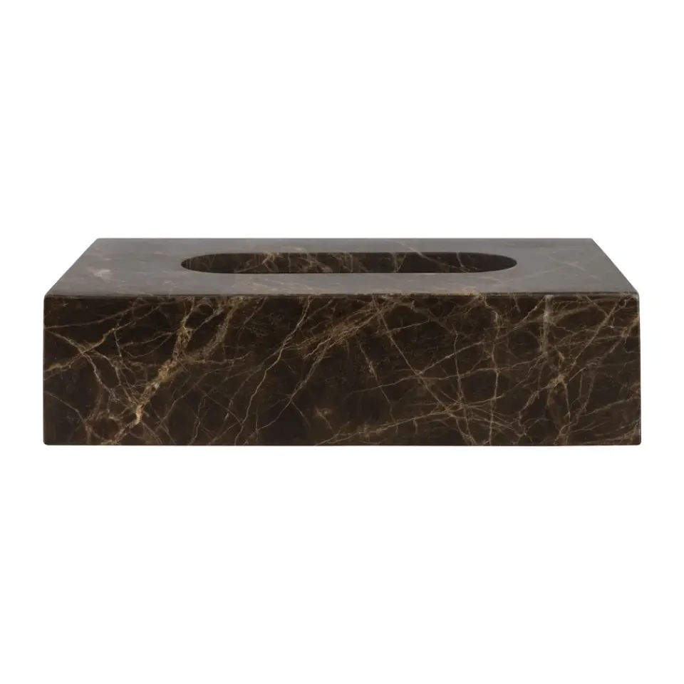 Storage Baskets^Mette Ditmer Marble tissue box 14x25.5 cm, Brown
