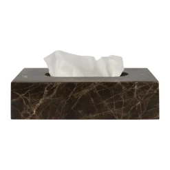 Storage Baskets^Mette Ditmer Marble tissue box 14x25.5 cm, Brown