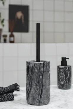 Toilet Brushes^Mette Ditmer Marble toilet brush 36 cm, Black-Grey BlackGrey
