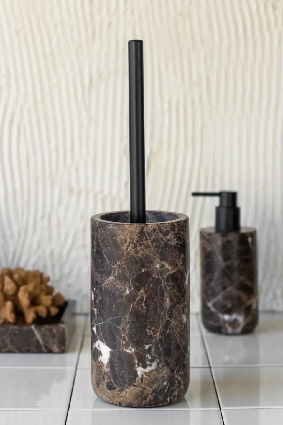 Toilet Brushes^Mette Ditmer Marble toilet brush 36 cm, Brown