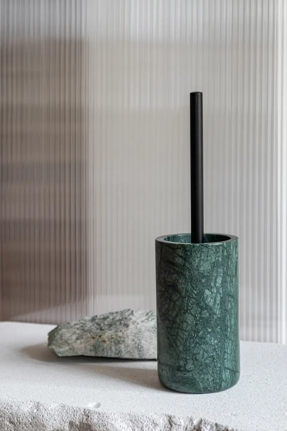 Toilet Brushes^Mette Ditmer Marble toilet brush 36 cm, Dark forest Green