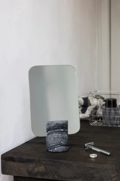 Table Mirrors^Mette Ditmer Marble vanity mirror, Black-grey, 30 cm BlackGrey
