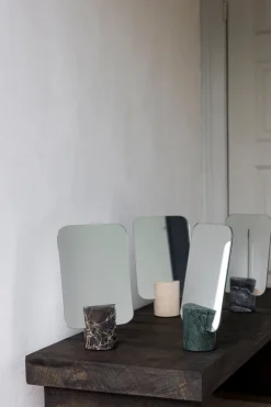 Table Mirrors^Mette Ditmer Marble vanity mirror, Black-grey, 30 cm BlackGrey