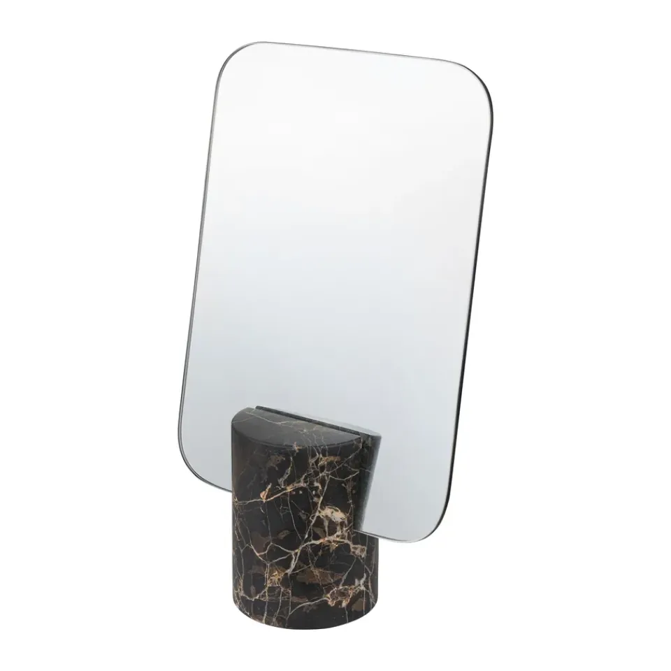 Table Mirrors^Mette Ditmer Marble vanity mirror, , 30 cm Brown