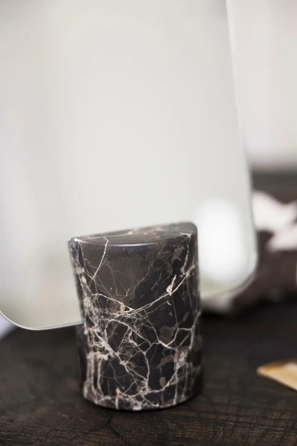 Table Mirrors^Mette Ditmer Marble vanity mirror, , 30 cm Brown