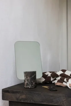 Table Mirrors^Mette Ditmer Marble vanity mirror, , 30 cm Brown