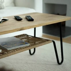 Mavis Marcel coffee table, oak oil rustic, 140x70 Beige