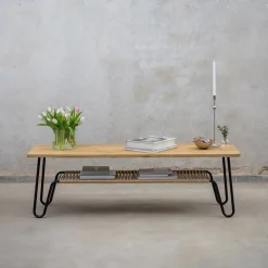 Mavis Marcel coffee table, oak oil rustic, 140x70 Beige
