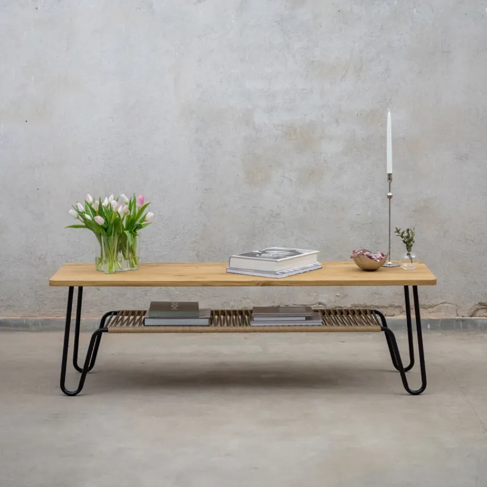 Mavis Marcel coffee table, oak oil rustic, 140x70 Beige