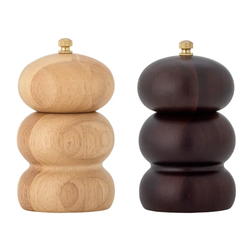 Salt & Pepper Shakers^Bloomingville Marge salt and pepper mill, 2-piece, Natural Brown