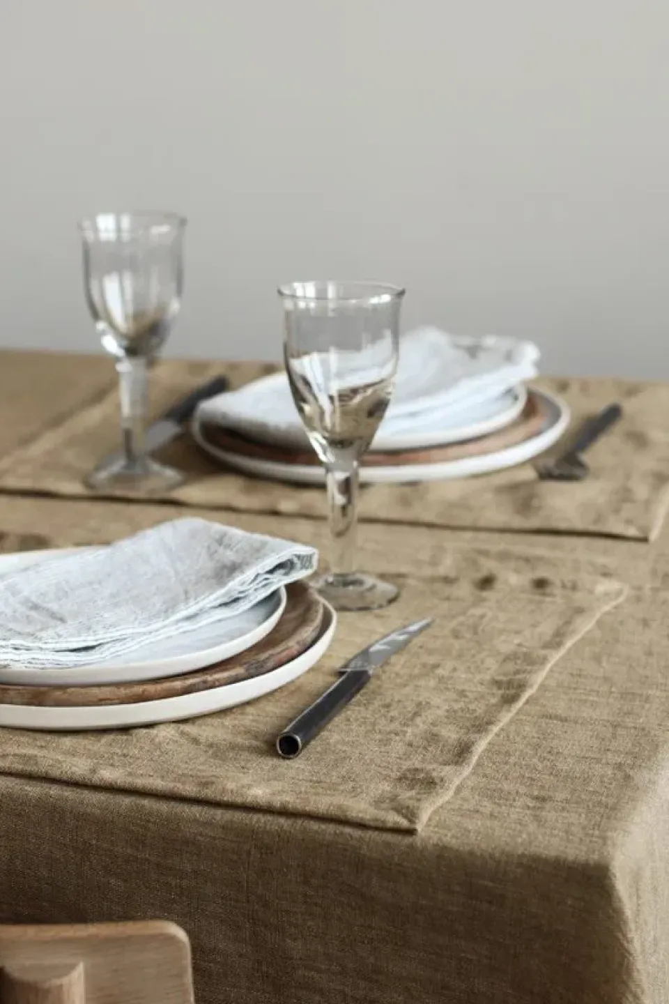 Best Tell Me More Marion tablecloth linen 145x270 cm, Pampas Brown