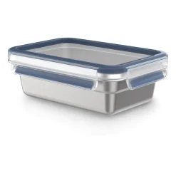 Lunch Boxes & Food Containers^Tefal MasterSeal stainless steel lunch box rectangular, 0.8 L Silver-colouredBlue