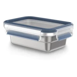 Outlet Tefal MasterSeal stainless steel lunch box rectangular, 0.5 L Silver-colouredBlue