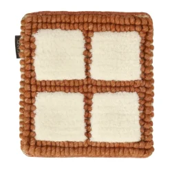 Discount Material Samples Matt sample Pasture wool rug, Natural white-rust WhiteRed