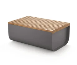 Bread Bins^Alessi Mattina bread bin 34 cm, Dark -bamboo Grey