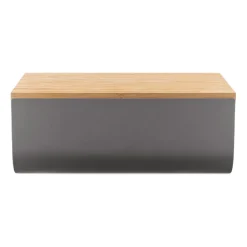 Bread Bins^Alessi Mattina bread bin 34 cm, Dark -bamboo Grey