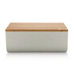 Bread Bins^Alessi Mattina bread bin 34 cm, Warm grey-bamboo BrownGrey