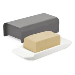 Butter Dishes^Alessi Mattina butter dish 9.5x21 cm, Dark Grey