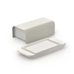 New Alessi Mattina butter dish 9.5x21 cm, Warm -stainless steel Grey