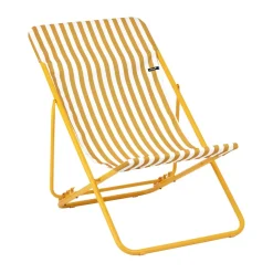 Seating^Lafuma Maxi Transat sun lounger, Honey Stripes Yellow