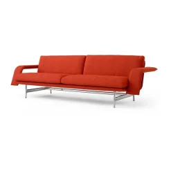 Clearance &Tradition Meantime AV31 3-seater sofa, Pol. aluminium-Fiord 0571 Red