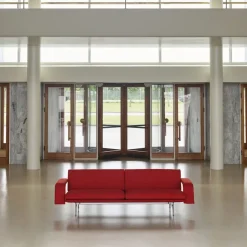 Clearance &Tradition Meantime AV31 3-seater sofa, Pol. aluminium-Fiord 0571 Red