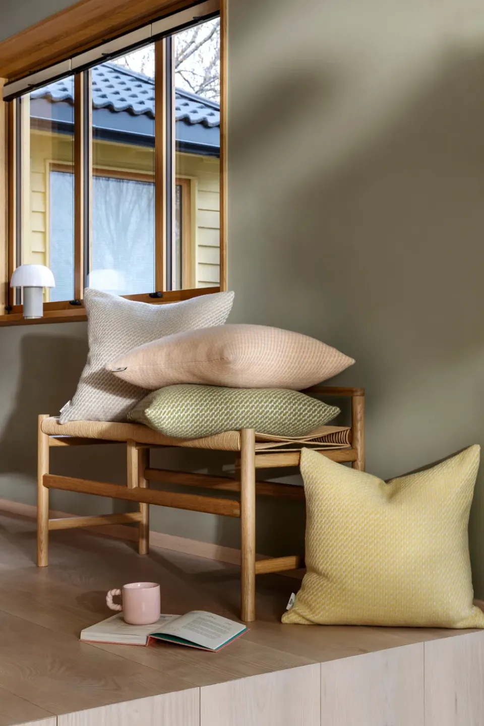 Sale Røros Tweed Mello pillow 50x50 cm, Lemon Yellow