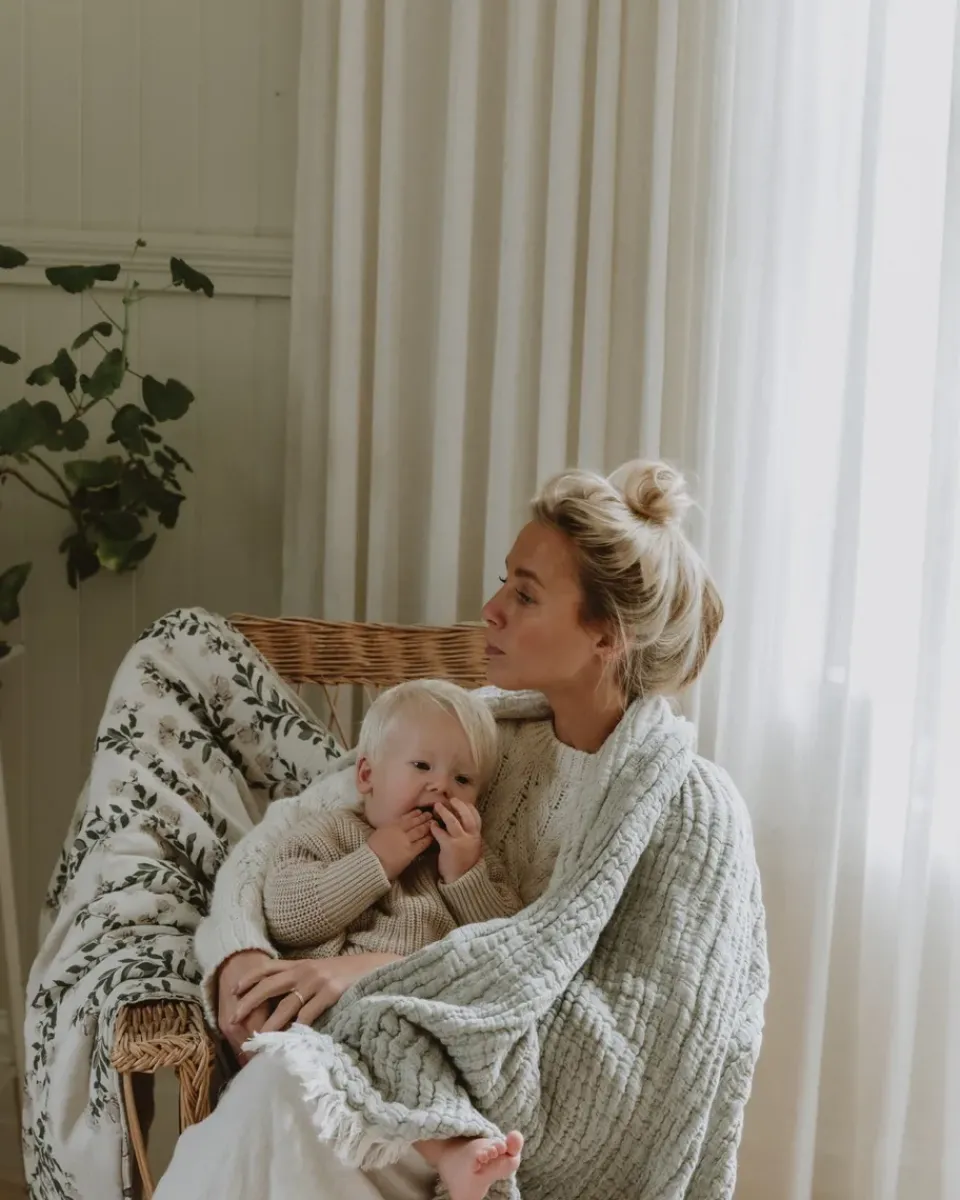 Baby Blankets^Garbo&Friends Mellow blanket 130x170 cm, Kale Beige