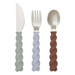 Online OYOY Mellow children's cutleryset 3 pieces, PaleMint-Choko-Ice Blue GreenBlueBrown