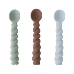 Outlet OYOY Mellow spoon 3-pack, Dusty Blue-taupe-pale mint BlueBrownGreen