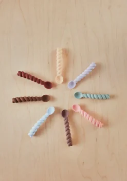New OYOY Mellow spoon 3-pack, Lavender-vanilla-light Rubber BrownPurpleWhite