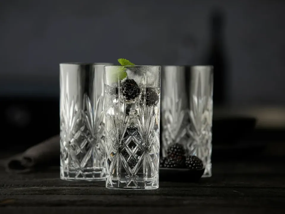 Long Drink & Highball Glasses^Lyngby Glas Melodia highball glass 36 cl 6-pack, Crystal Transparent