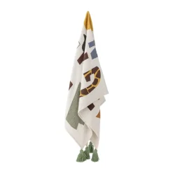Baby Blankets^Bloomingville Memmo cotton throw 160x130 cm, Natural White
