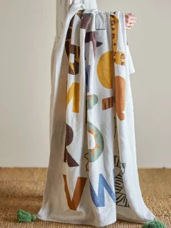 Baby Blankets^Bloomingville Memmo cotton throw 160x130 cm, Natural White