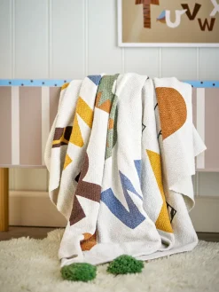 Baby Blankets^Bloomingville Memmo cotton throw 160x130 cm, Natural White