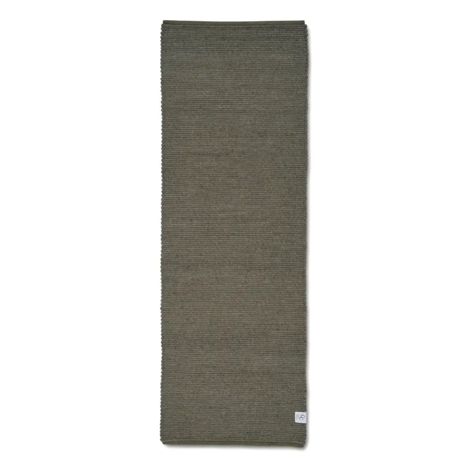 Rug Runners|Woven Cotton Rugs^Classic Collection Merino Hallway runner, Dark , 80x250 cm Green