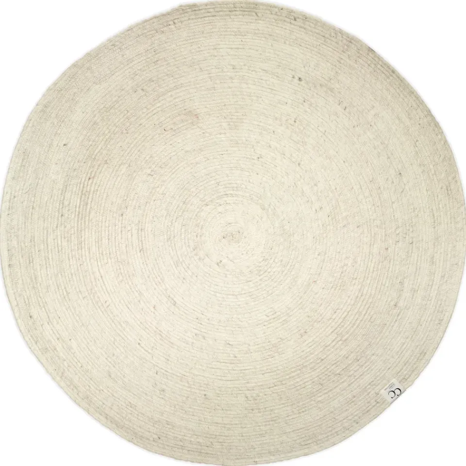 Round Rugs|Woven Cotton Rugs^Classic Collection Merino wool carpet round Ø160 cm, White